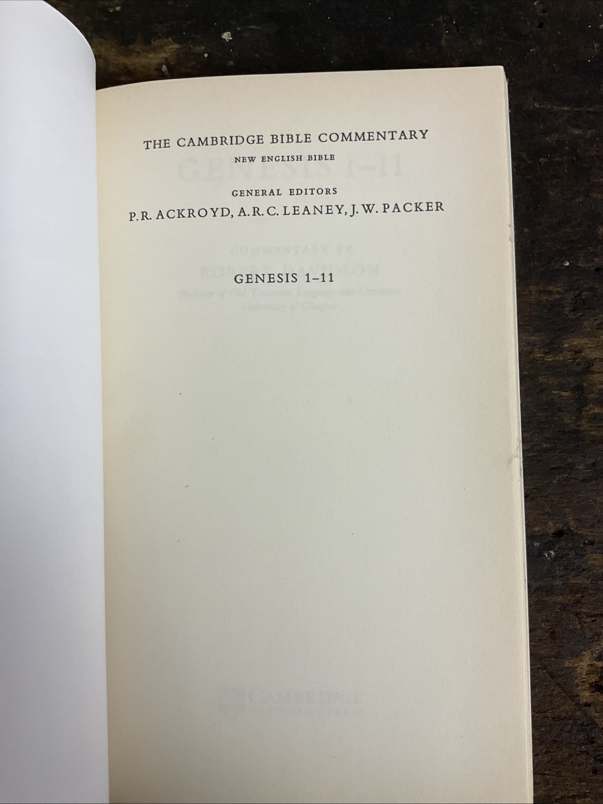 Cambridge Bible Commentaries on the Old Testament Ser.: Genesis, 1-11