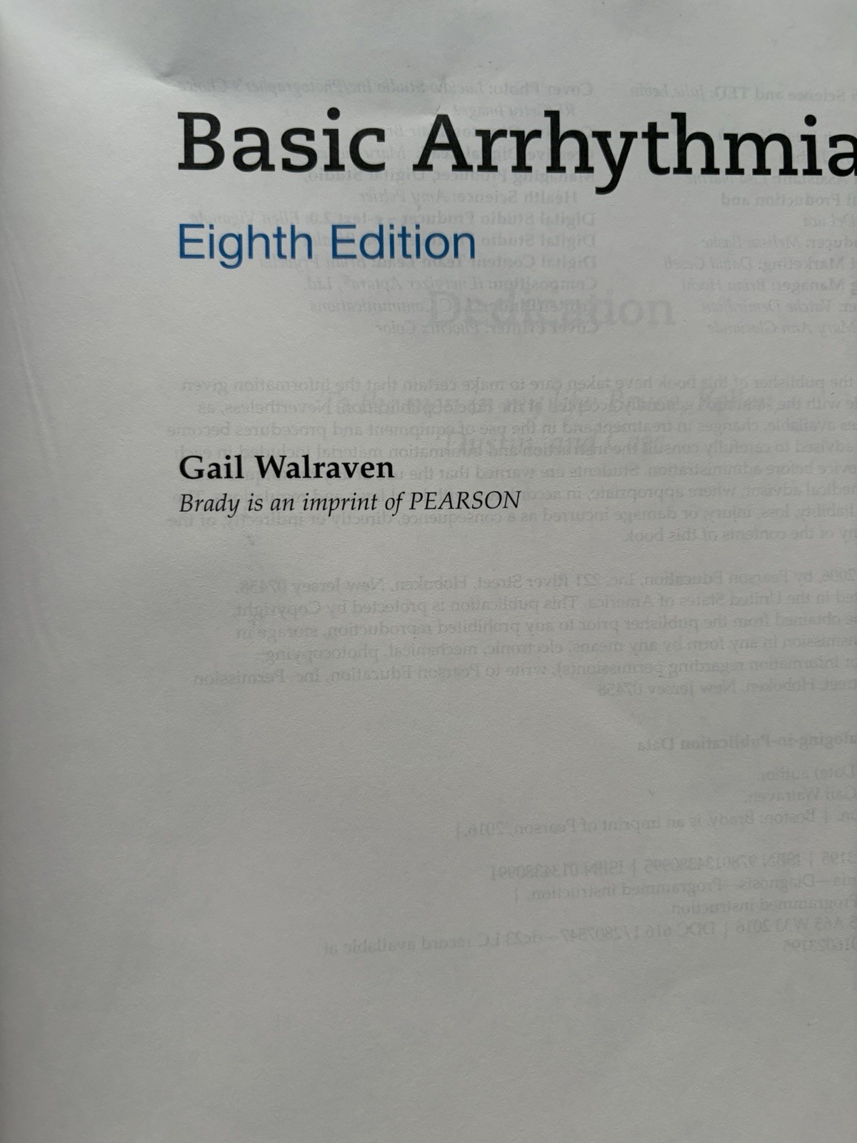 Basic Arrhythmias With 12-Lead EKGs Gail Walraven 2016 Paperback Eighth Edition