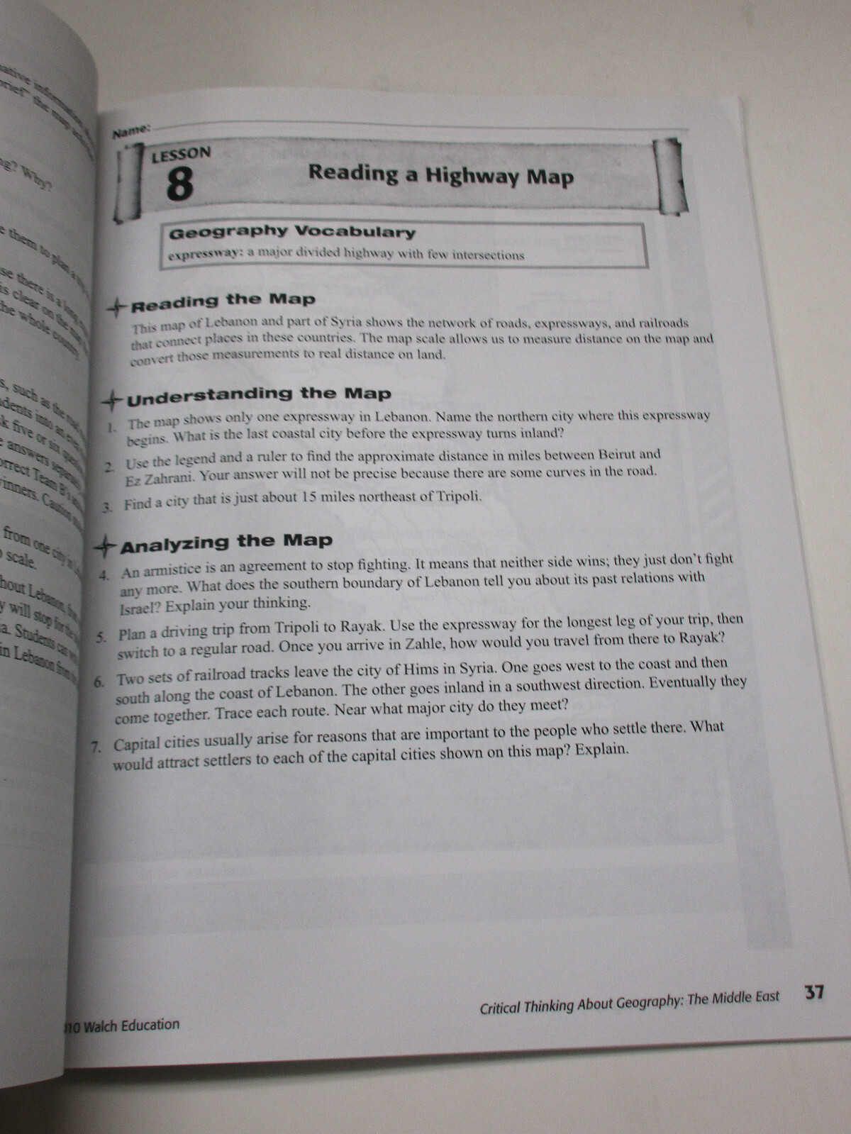 Critical Thinking About Geography The Middle East Jayne Freeman Walch Education