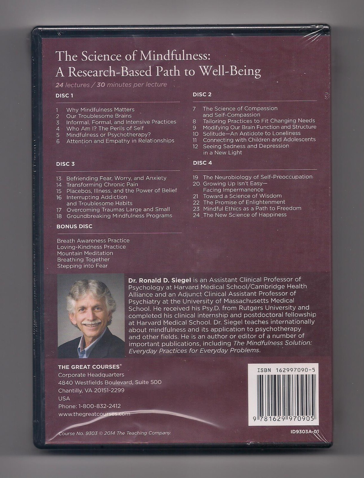 SCIENCE OF MINDFULNESS: Path to well-being 5-DVD set + Book SEALED Great courses