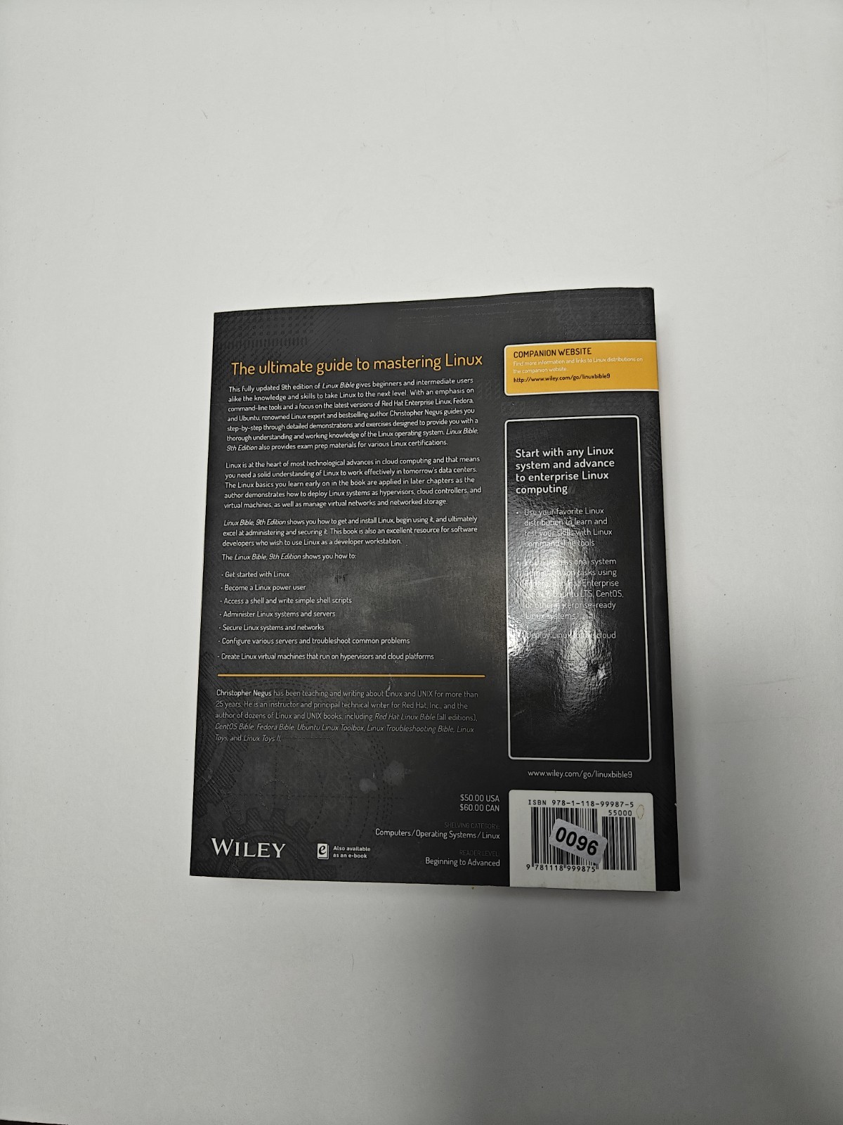 Linux Bible by Christopher Negus (2015, Trade Paperback)