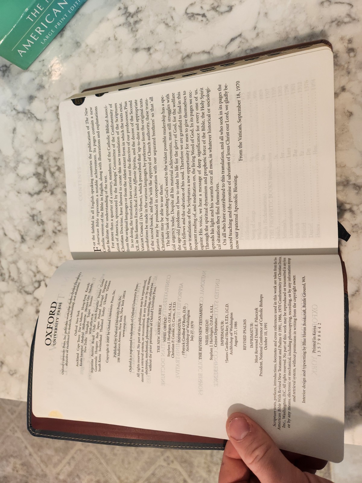 The New American Bible Large Print Edition Oxford University Press 12 Point Type