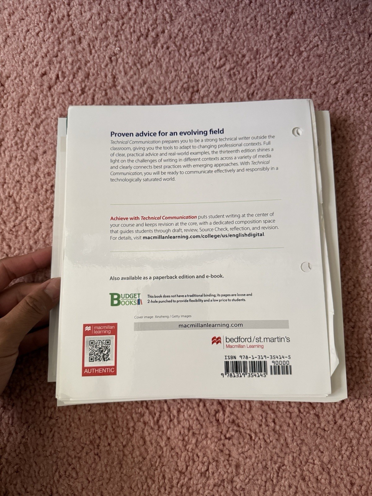 Textbook: Technical Communication 13th Edition By Mike Markel – Loose leaf