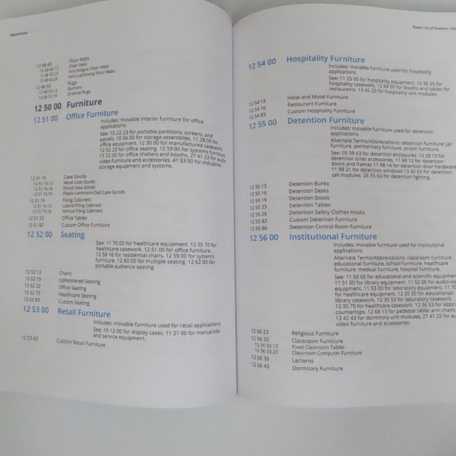 MasterFormat 2020 Edition Master List Numbers & Titles for Construction Industry