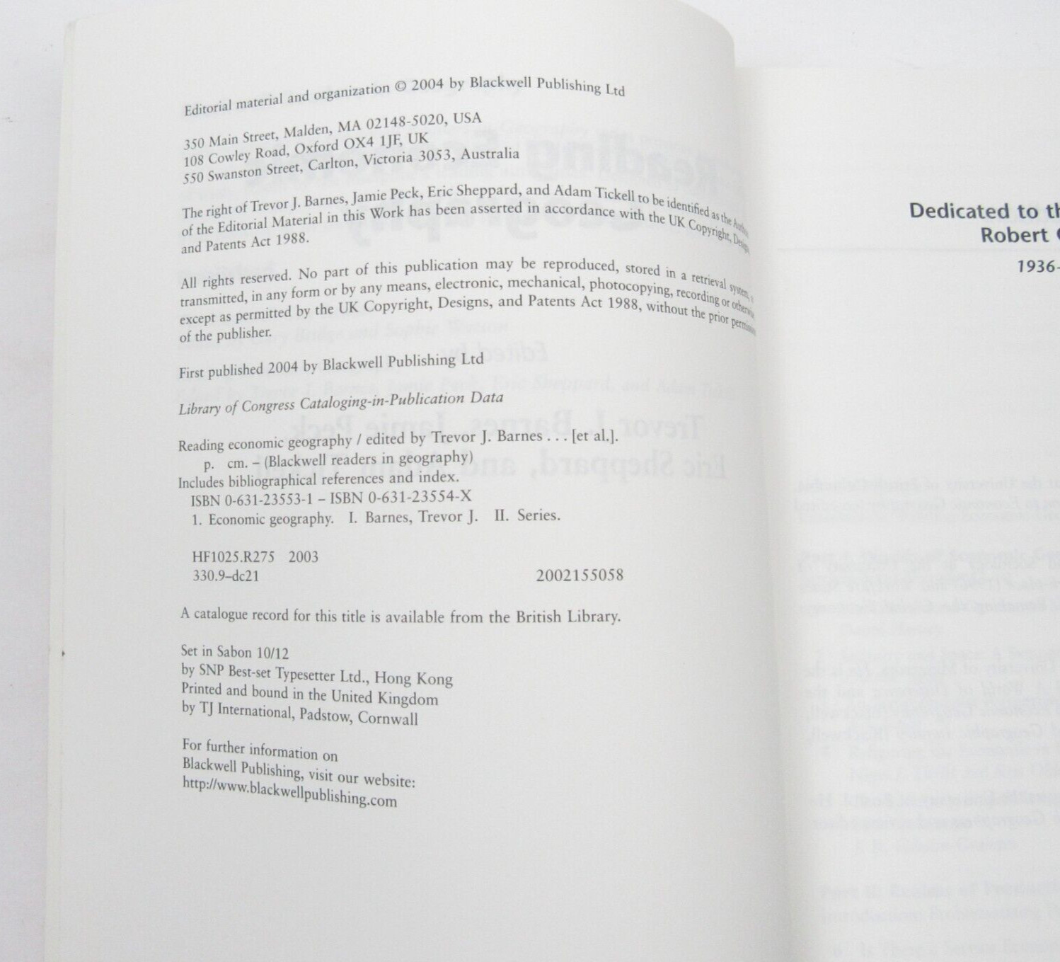 Reading Economic Geography (English) Paperback Book GOOD
