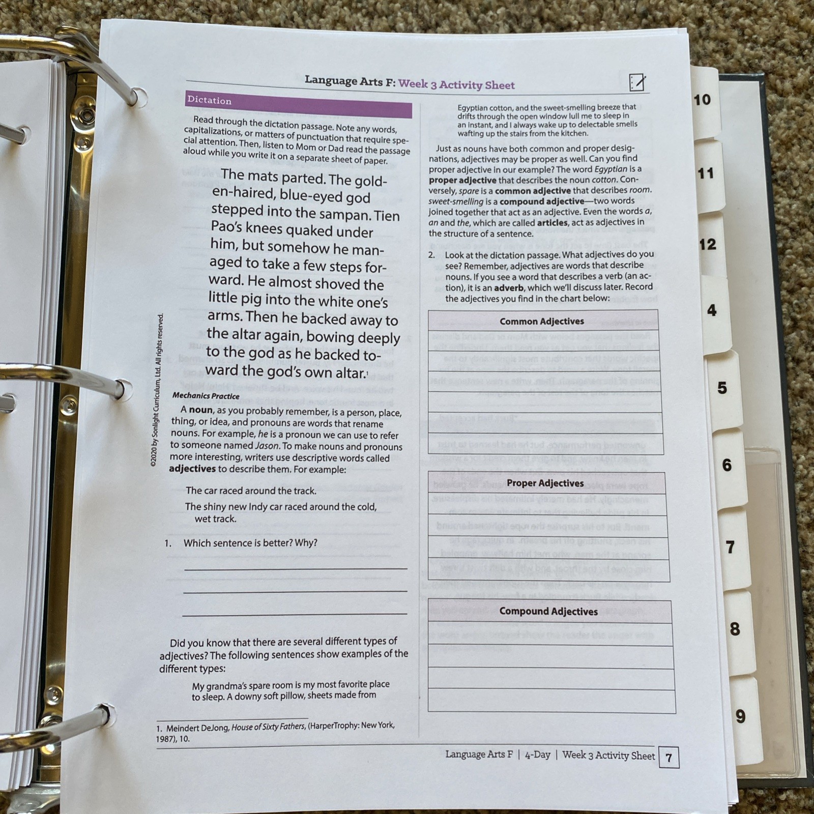 Sonlight Core F: Instructor Guide + Language Arts IG/ Student Sheets +books-part