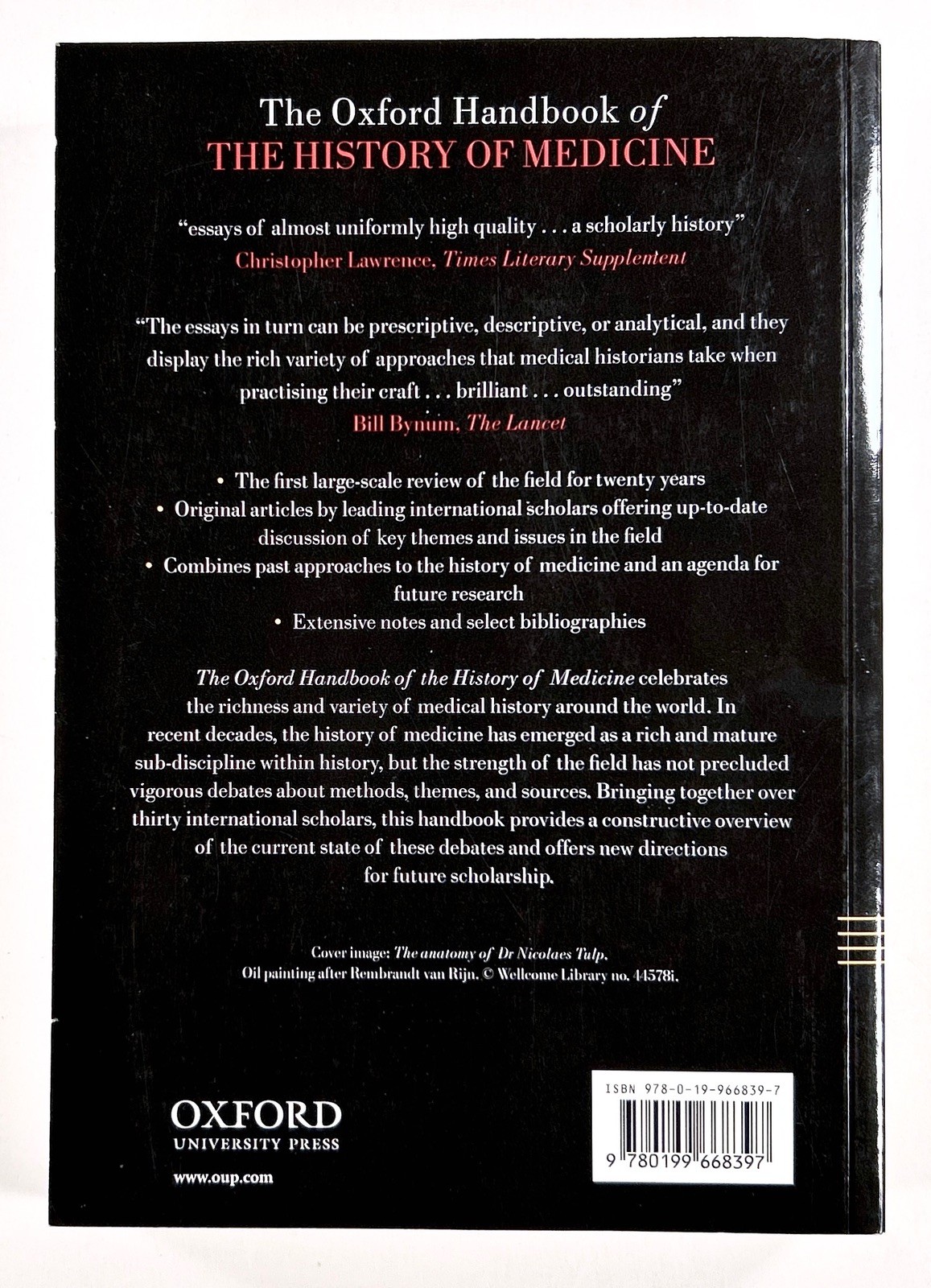 2014 Oxford Handbook of HISTORY OF MEDICINE Science PHILOSOPHY Sociology &c tpb