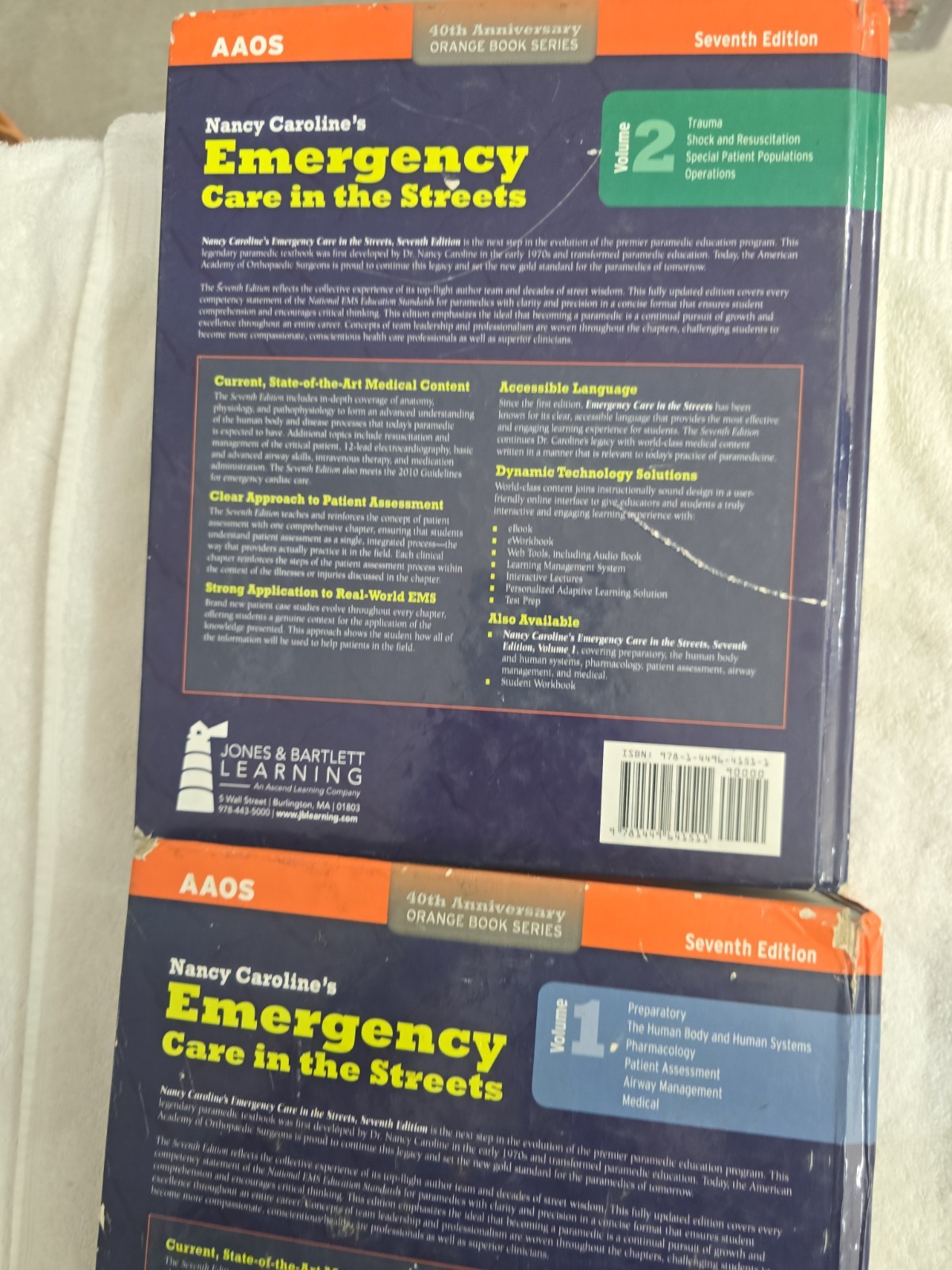 Nancy Caroline’s :Emergency Care In The Streets by AAOS 7th Edition vol 1& 2 HC