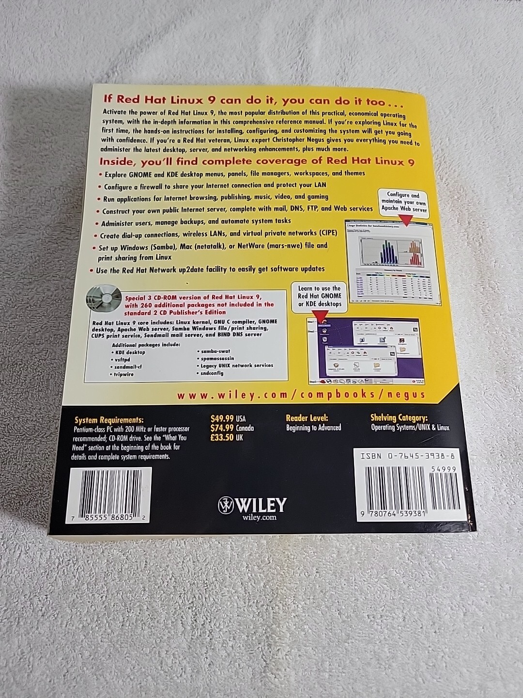 Red Hat Linux 9 Bible [With 2 CDROMs] by Negus, Christopher