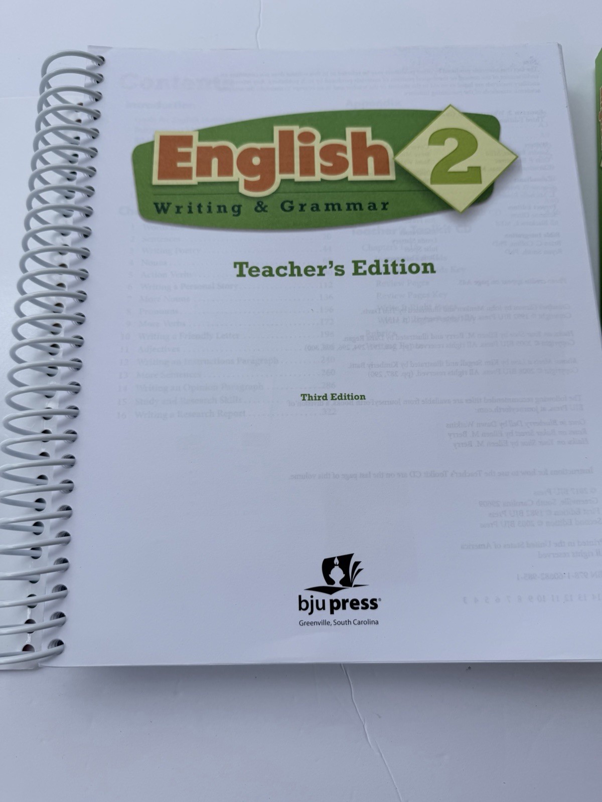Bob Jones University English 2 Third Edition Teacher Edition/Student Book
