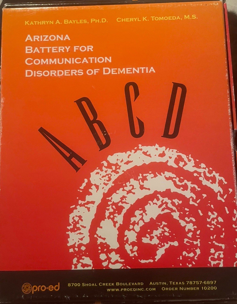 Complete KIT – ABCD Arizona Battery For Communication Disorders of Dementia Used