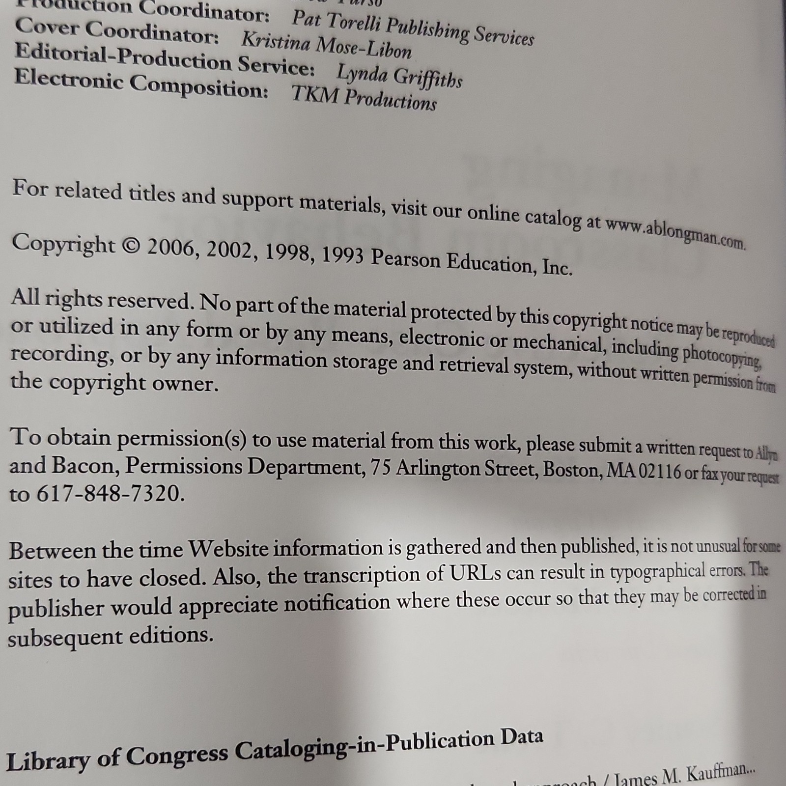 Managing Classroom Behavior Pearson Education Kauffman 2006 Paperback IDEA 2004