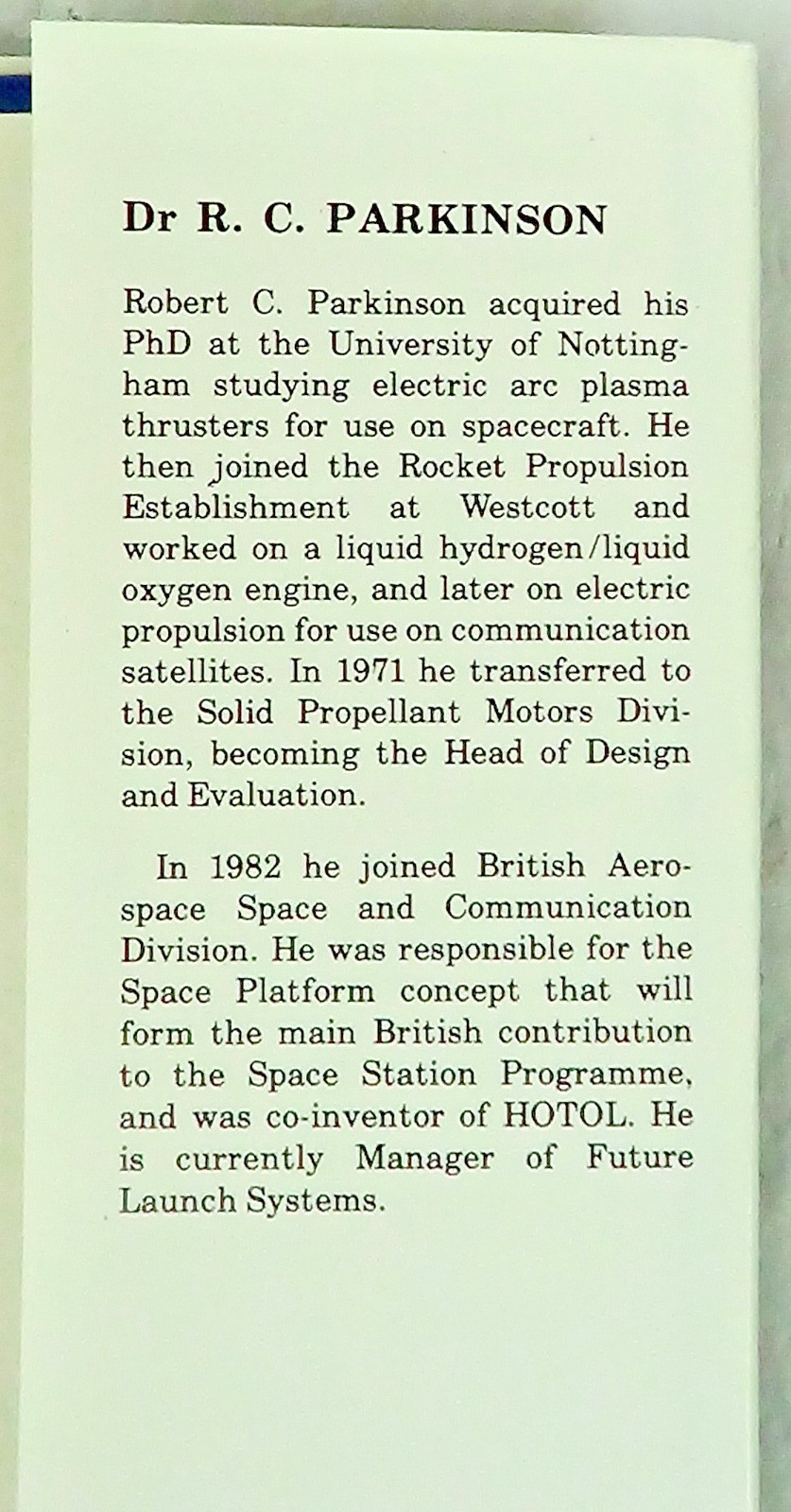 Citizens Of The Sky by Parkinson, 2100 Ltd 1987 Space Exploration Book