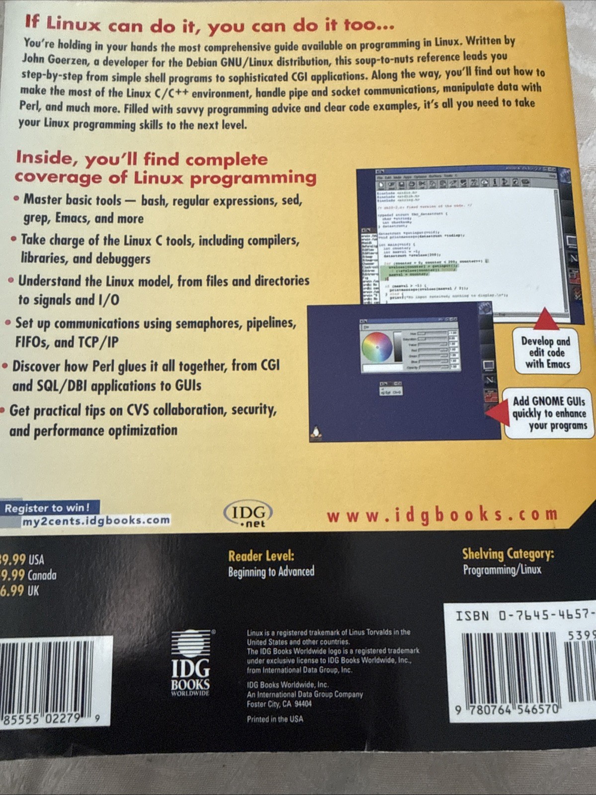 Bible Ser.: Linux Programming Bible by John Goerzen (2000, Trade Paperback)