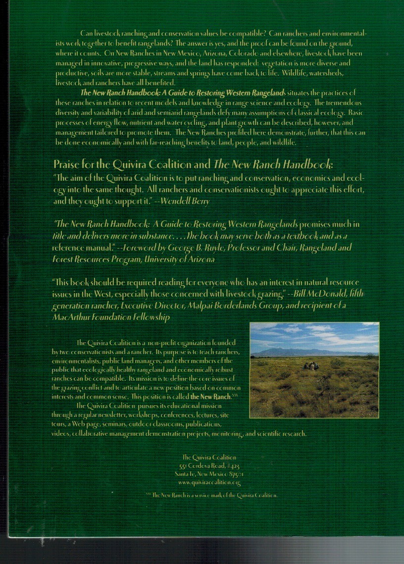 THE NEW RANCH HANDBOOK: A GUIDE TO RESTORING WESTERN RANGELANDS SAYRE PBK 2001
