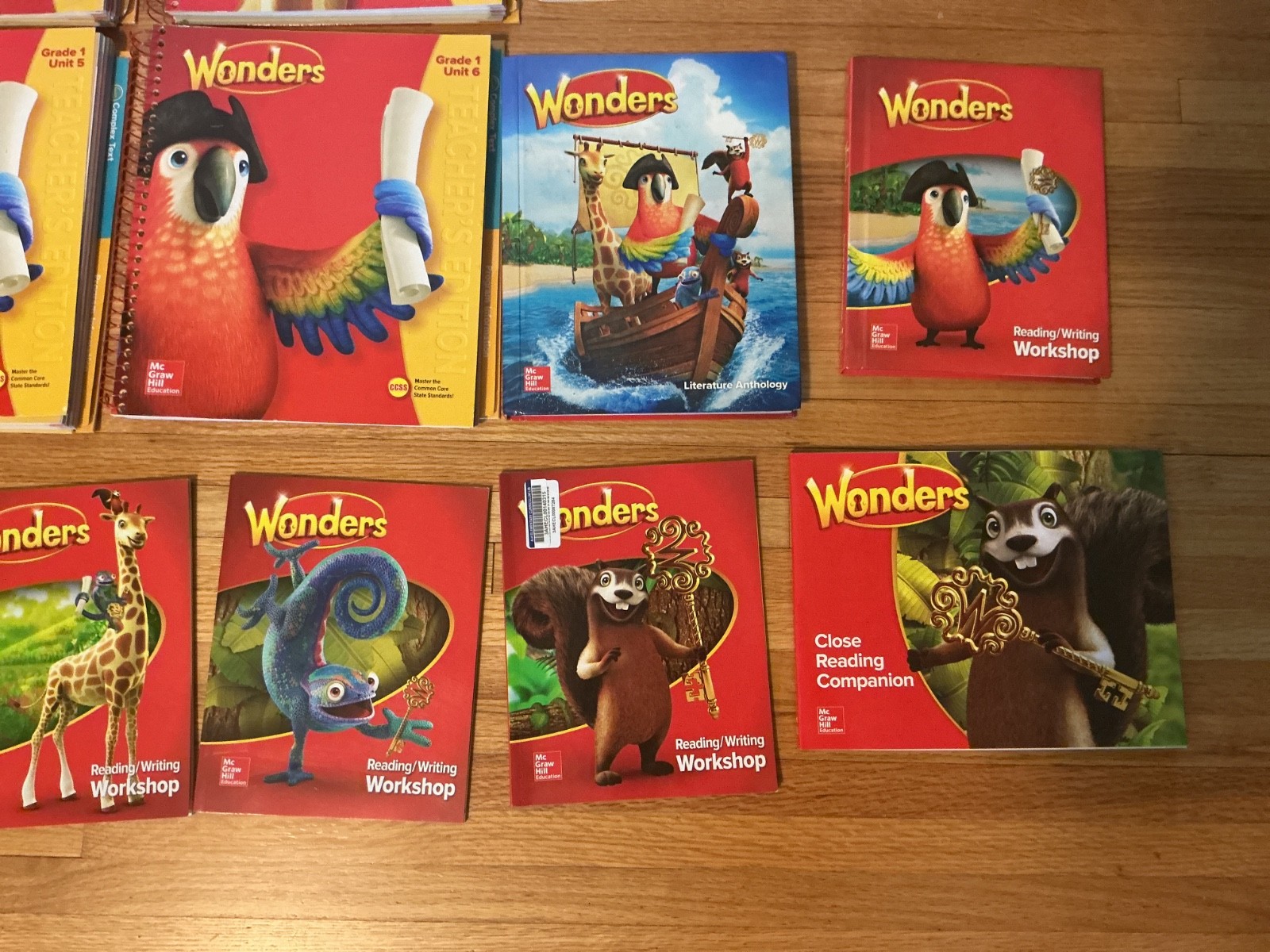 McGraw Hill Wonders Grade 1 Teacher’s Editions Units 1-6 & workbooks & Books Set