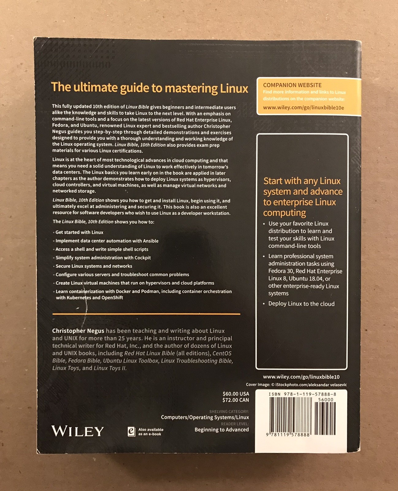 LINUX BIBLE – Tenth 10th Edition – 2020 Wiley