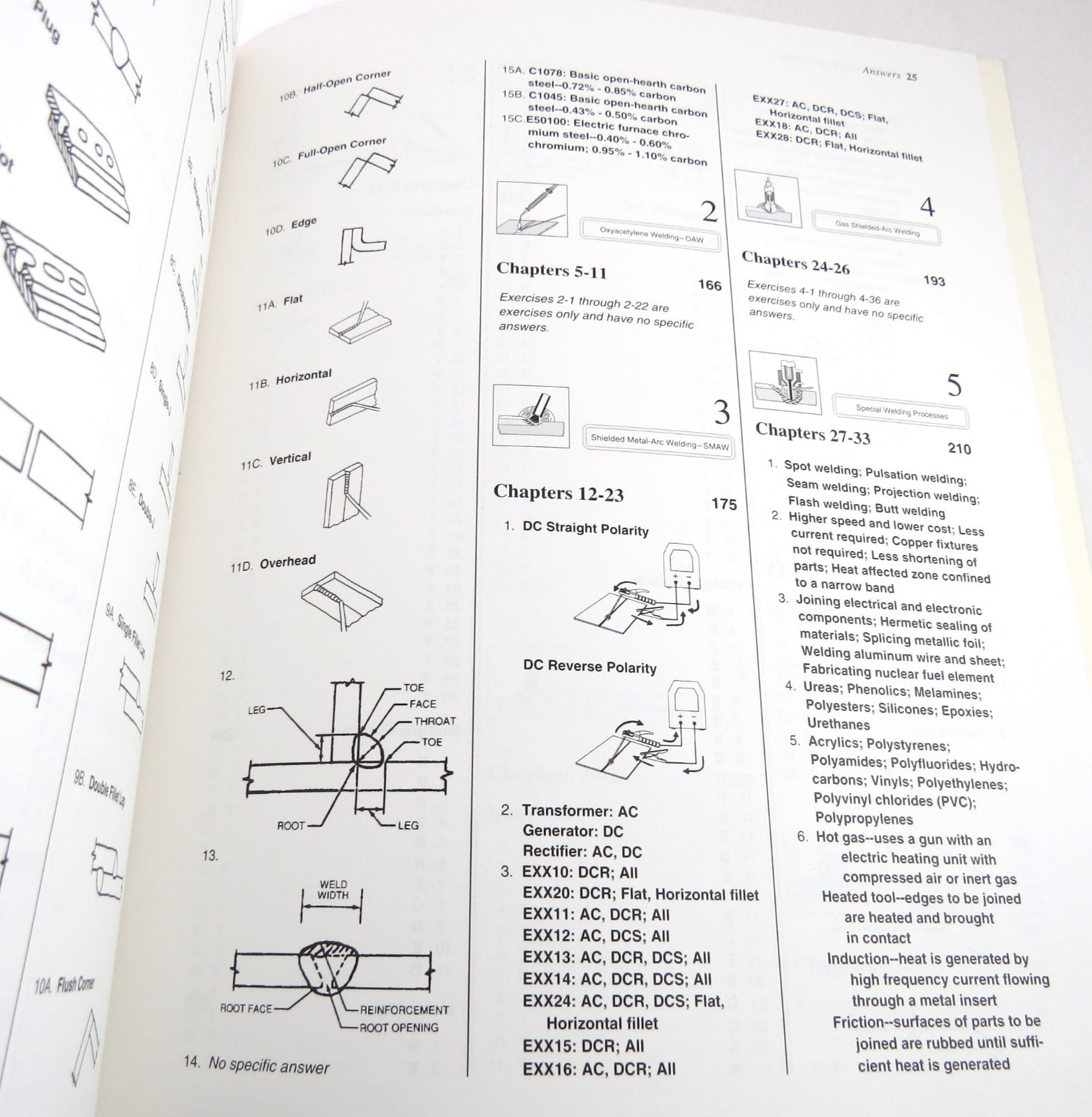 Vintage 1994 Welding Skills Workbook, Instructor Guide Quiz Answers Only, 28 pgs