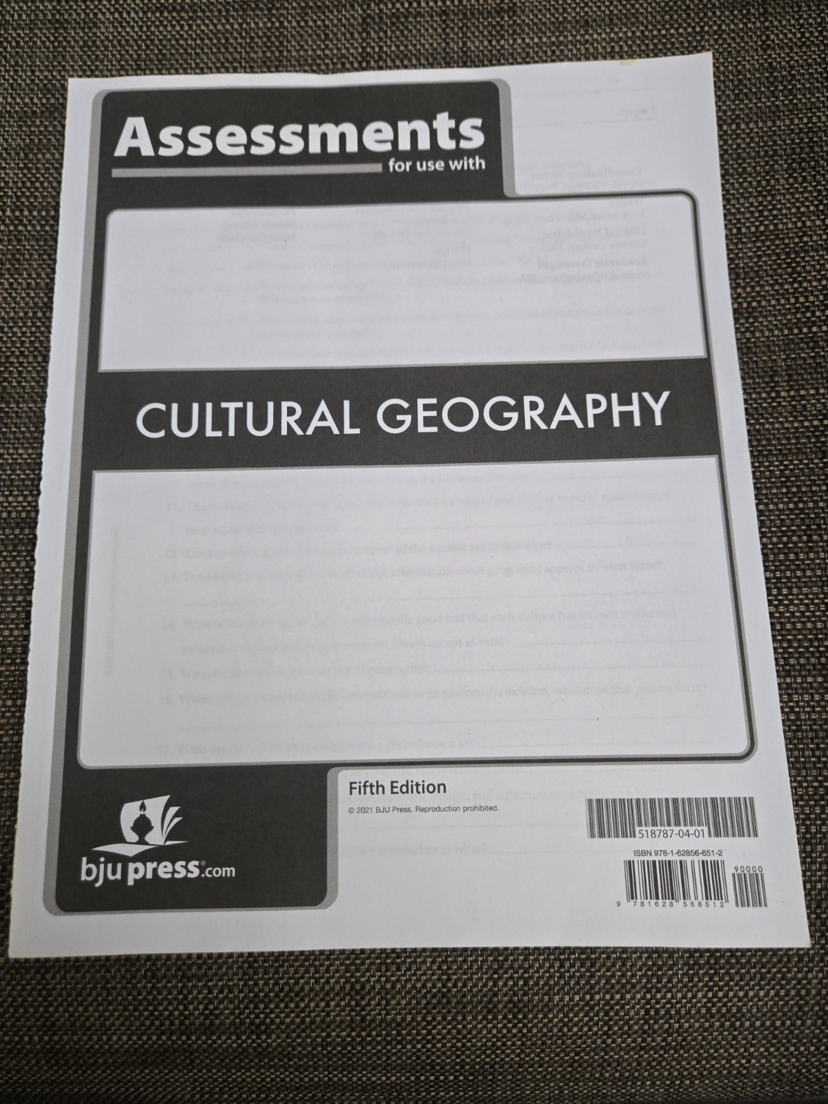 BJU Cultural Geography 5th Ed Homeschool Set – Textbook, Activities, Tests, Keys