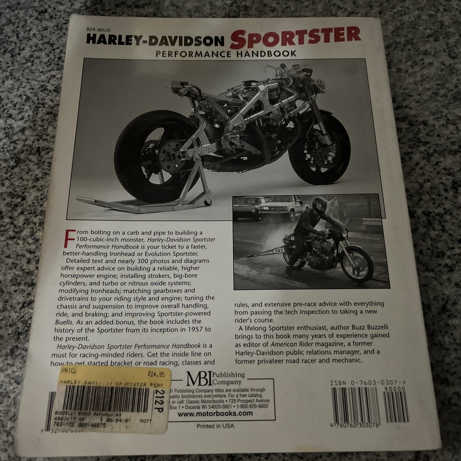 Harley-Davidson Sportster Performance Handbook by Buzz Buzzelli 1997 Bin 912
