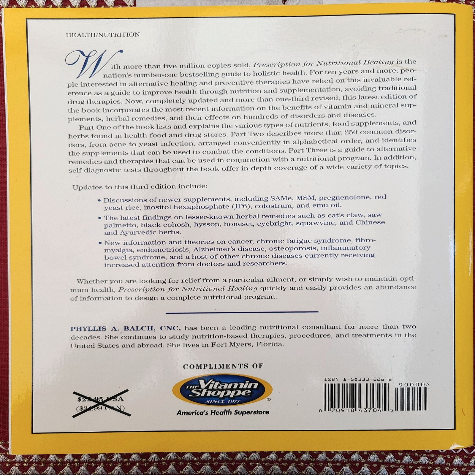 Prescription for Nutritional Healing, 1990, 3rd Edition, Balch