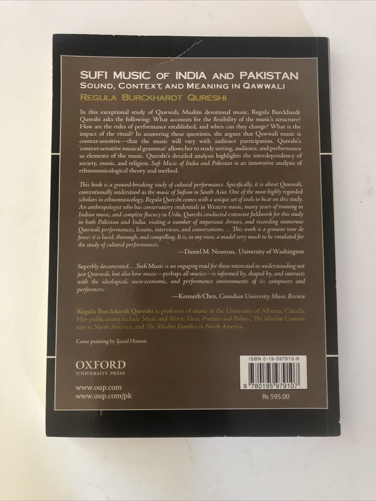 Sufi Music of India and Pakistan by Regula Burckhardt Qureshi w/ Unused CD 2006
