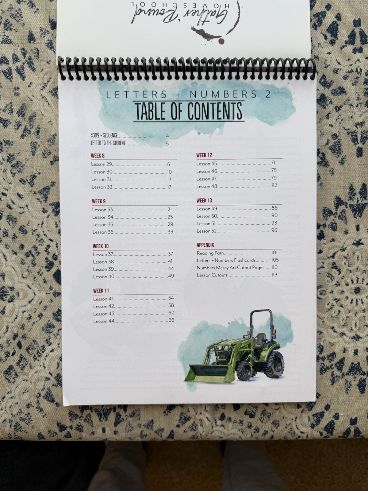 Gather ‘Round Homeschool On the Farm Student Book B Spiral Letters Numbers