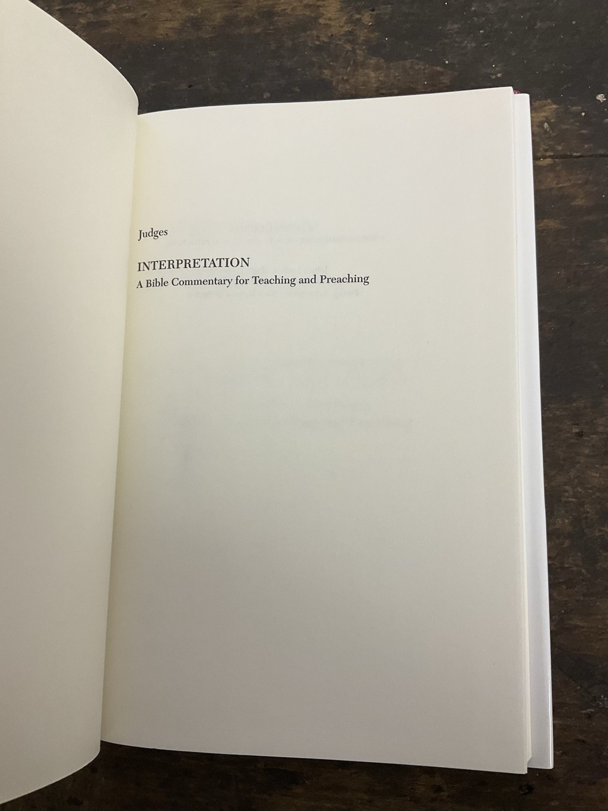 Interpretation: a Bible Commentary Ser.: Judges by J. Clinton McCann Jr.