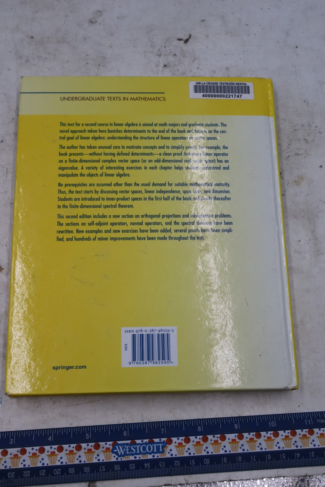 Linear Algebra Done Right (Undergraduate Texts in Mathematics) by Sheldon Axler