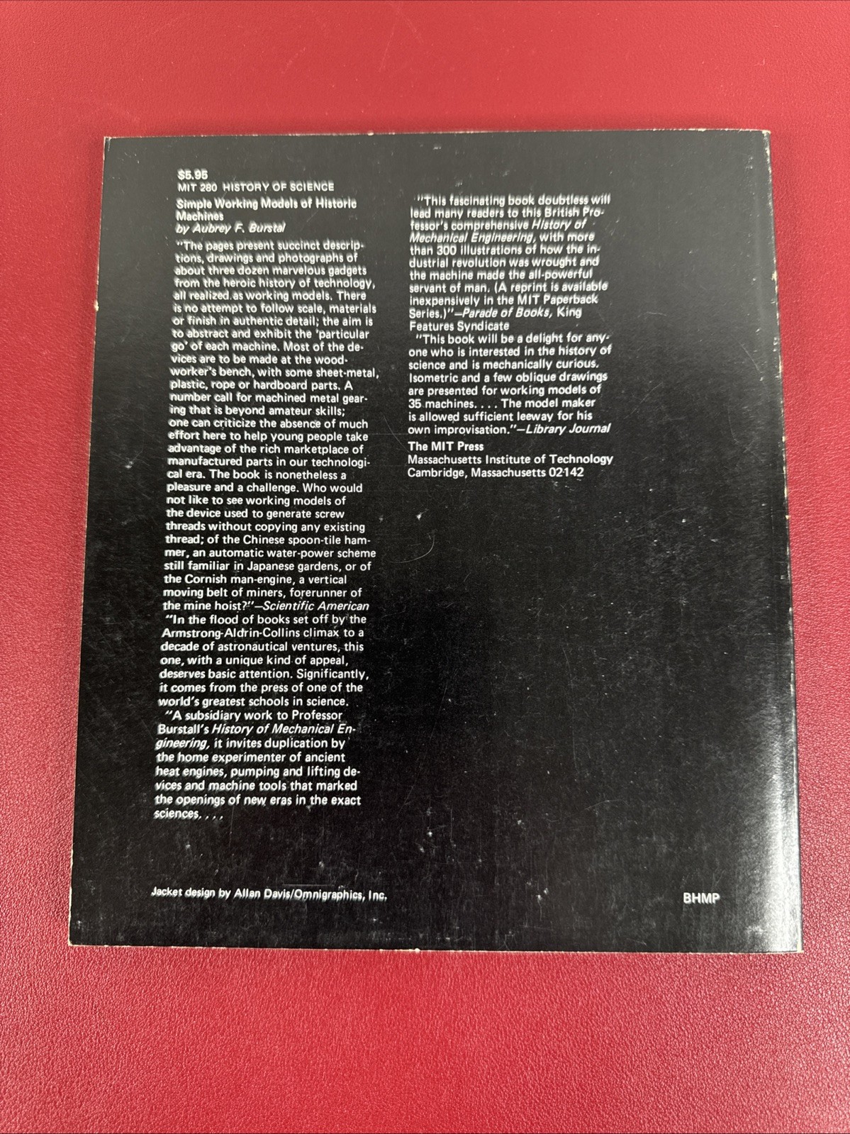 Simple Working Models Historic Machines, Aubrey F Burstall, 1975 softcover