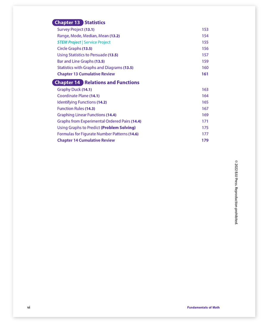 NEW BJU Press 7th grade FUNDAMENTALS OF MATH STUDENT ACTIVITIES 3rd Ed workbook
