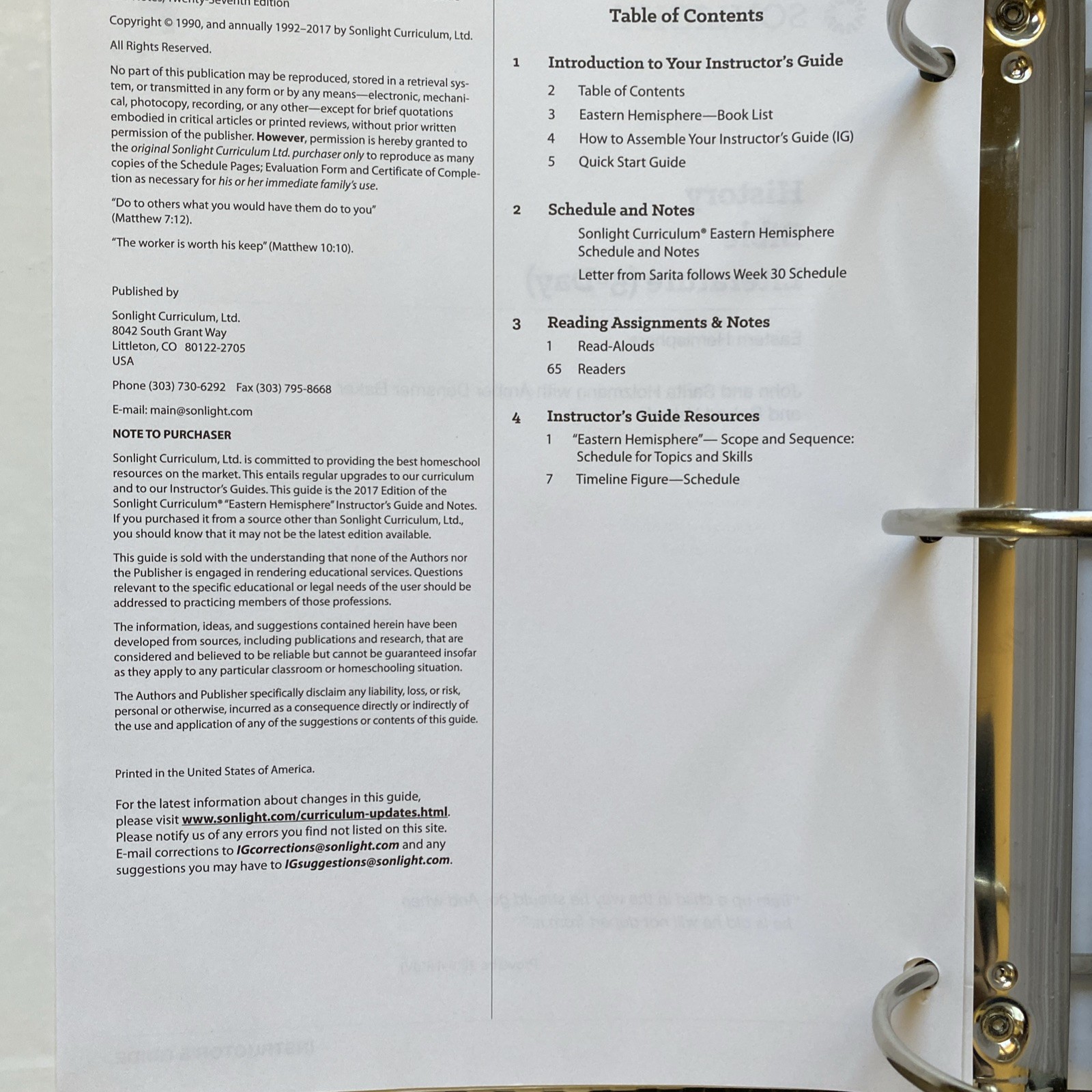 Sonlight Core F: Instructor Guide + Language Arts IG/ Student Sheets +books-part