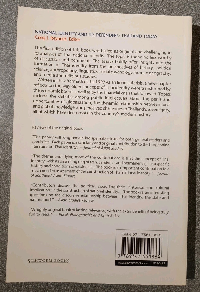 National Identity and Its Defenders: Thailand Today – Paperback Reynolds, Cr