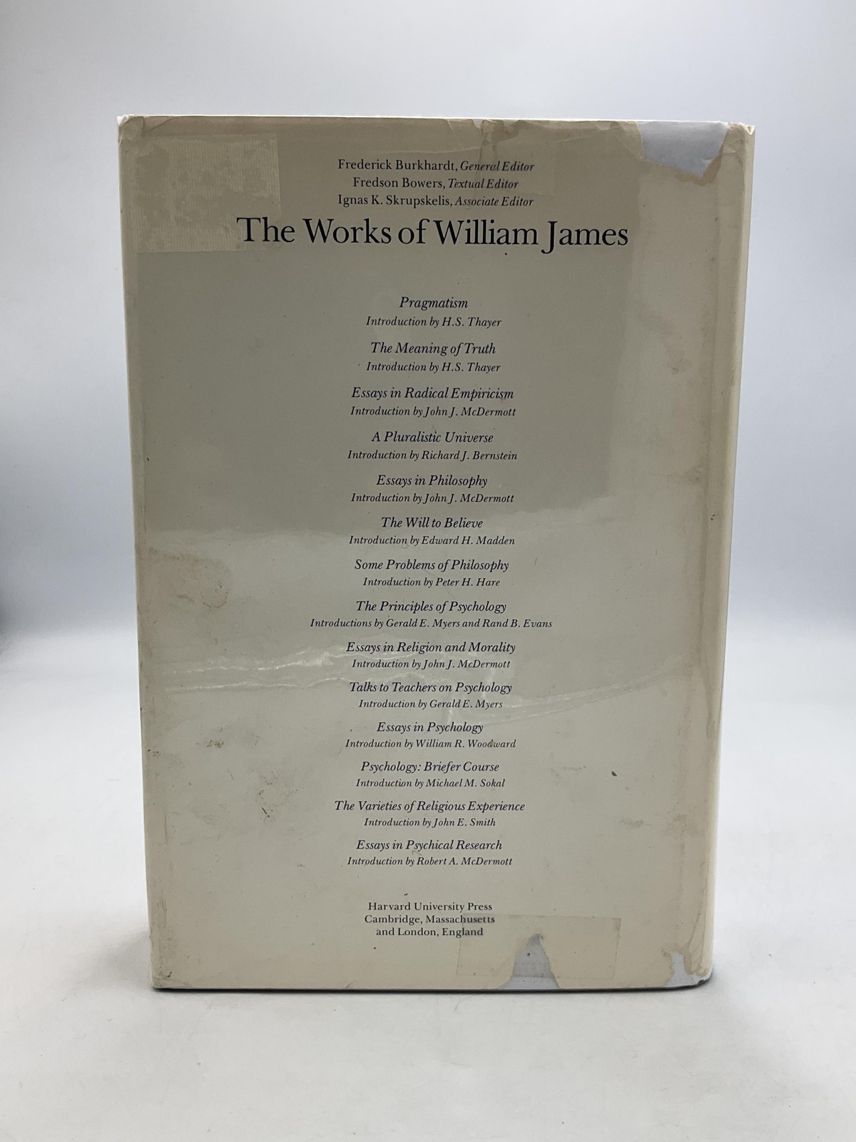 Essays In Psychical Research William James Harvard HC DJ Black 1986 USA