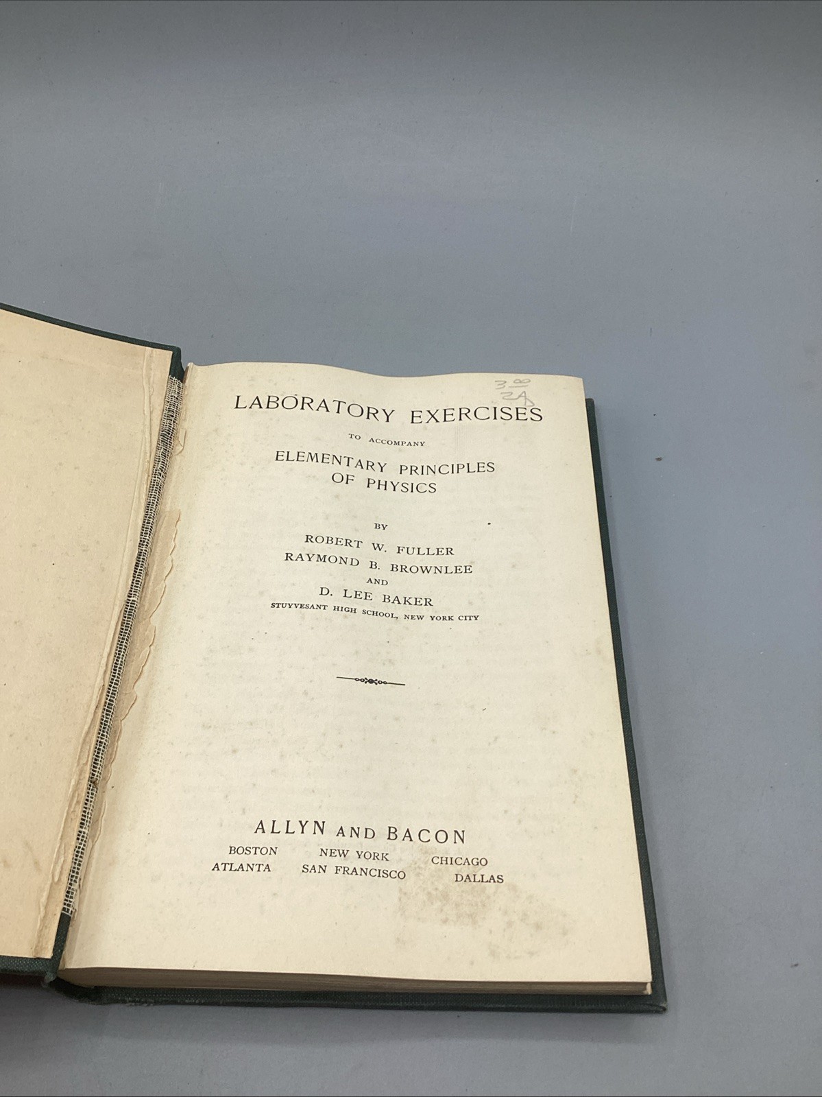 1927 Laboratory Exercises In Physics Hard Cover Book