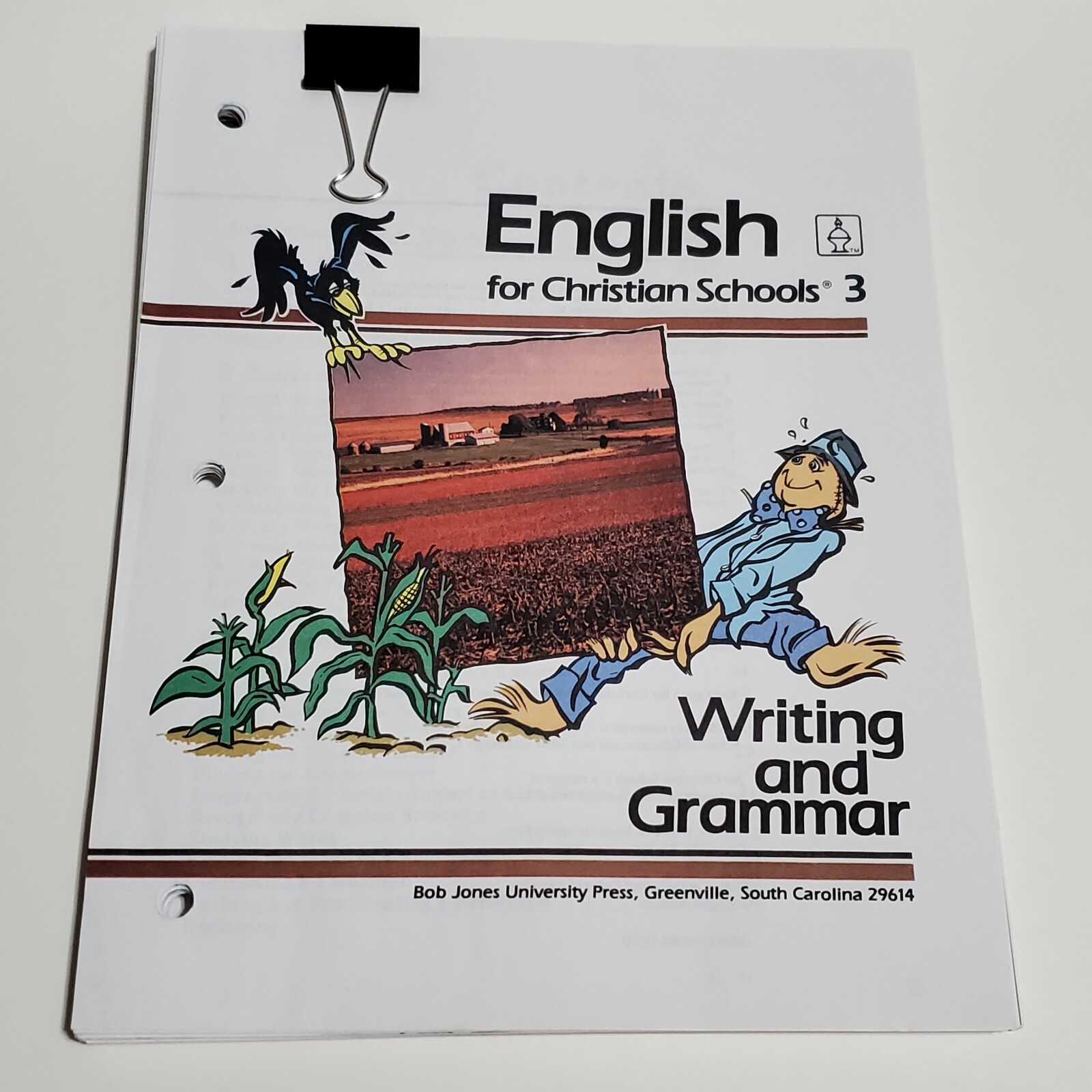 Bob Jones University English 3 Writing Grammar Teachers Guide Answer Book BJU