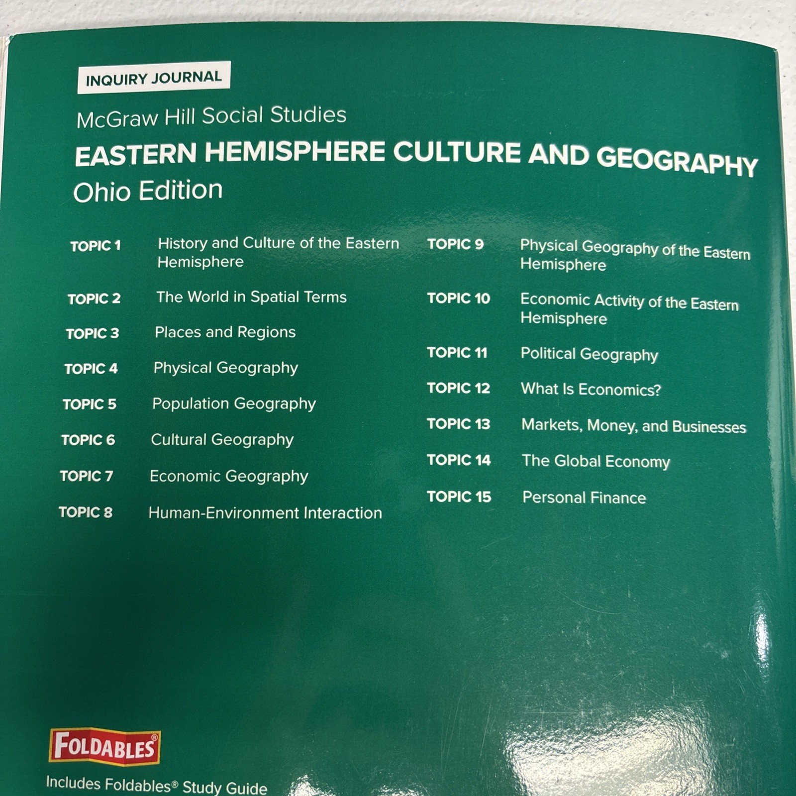 Inquiry Journal Eastern Hemisphere Culture And Geography Book Ohio Edition