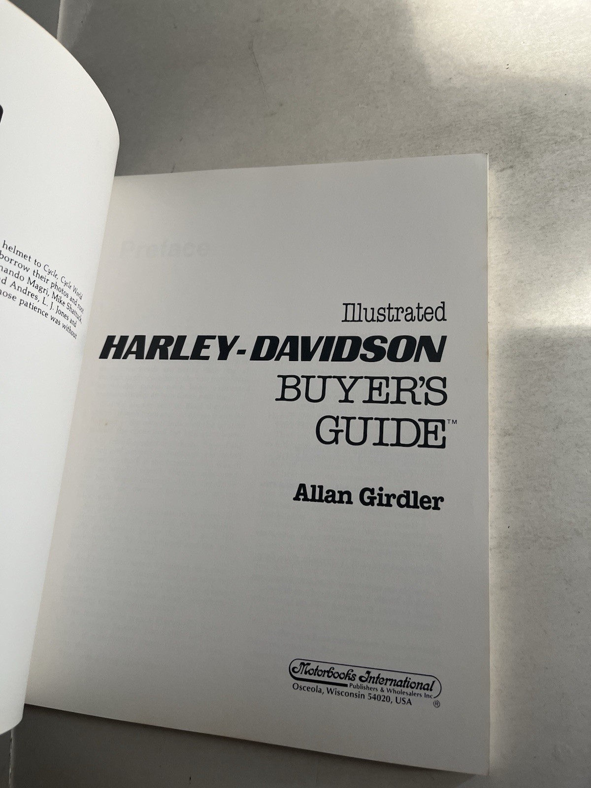 Illustrated Harley-Davidson Buyer’s Guide by Allen Girdler Vintage TPB 1986 EXC