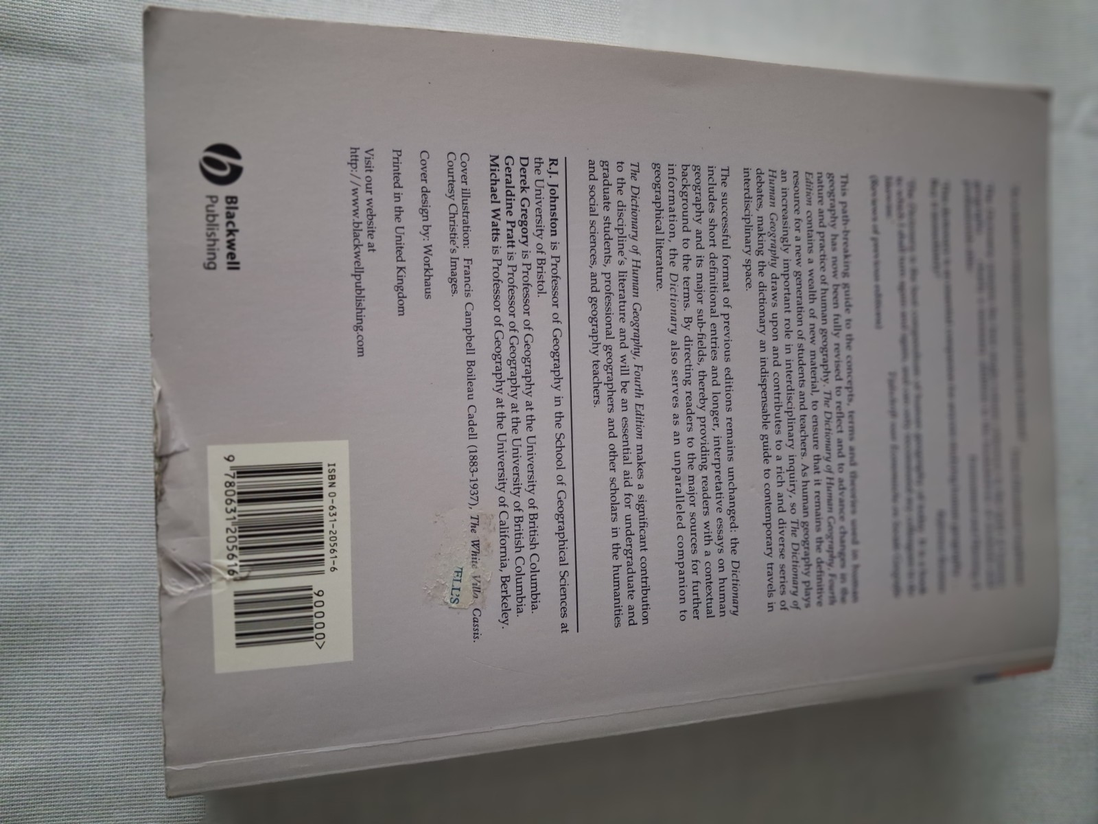 Dictionary of Human Geography by Derek Gregory (1993, Trade Paperback)