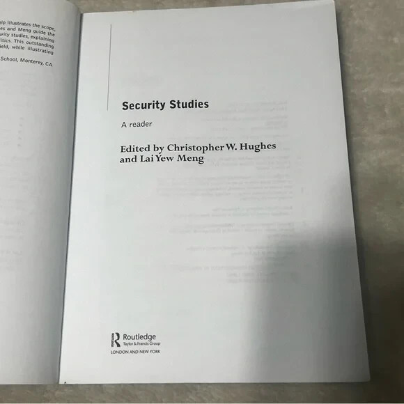 Security Studies A Reader Christopher W Hughes 2011