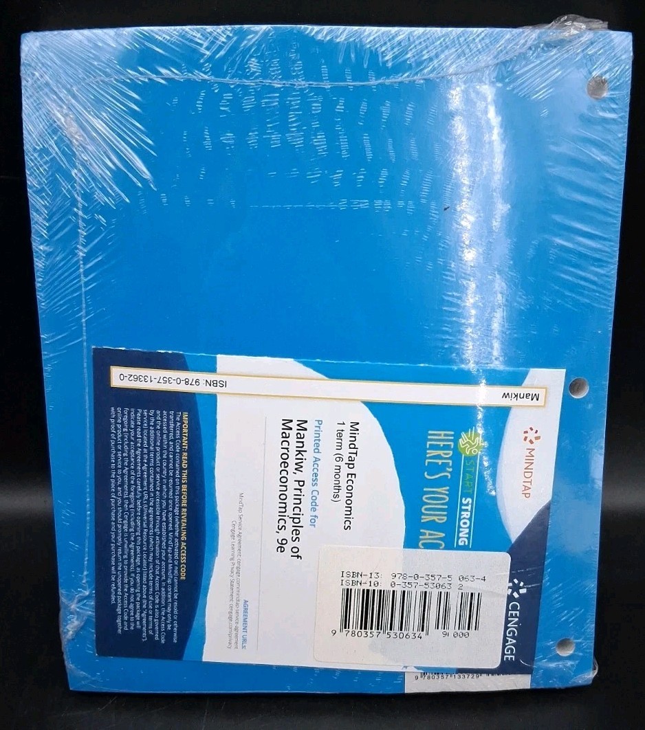Principles of Macroeconomics 9th Edition Mankiw MindTap Sealed w/ Access Code