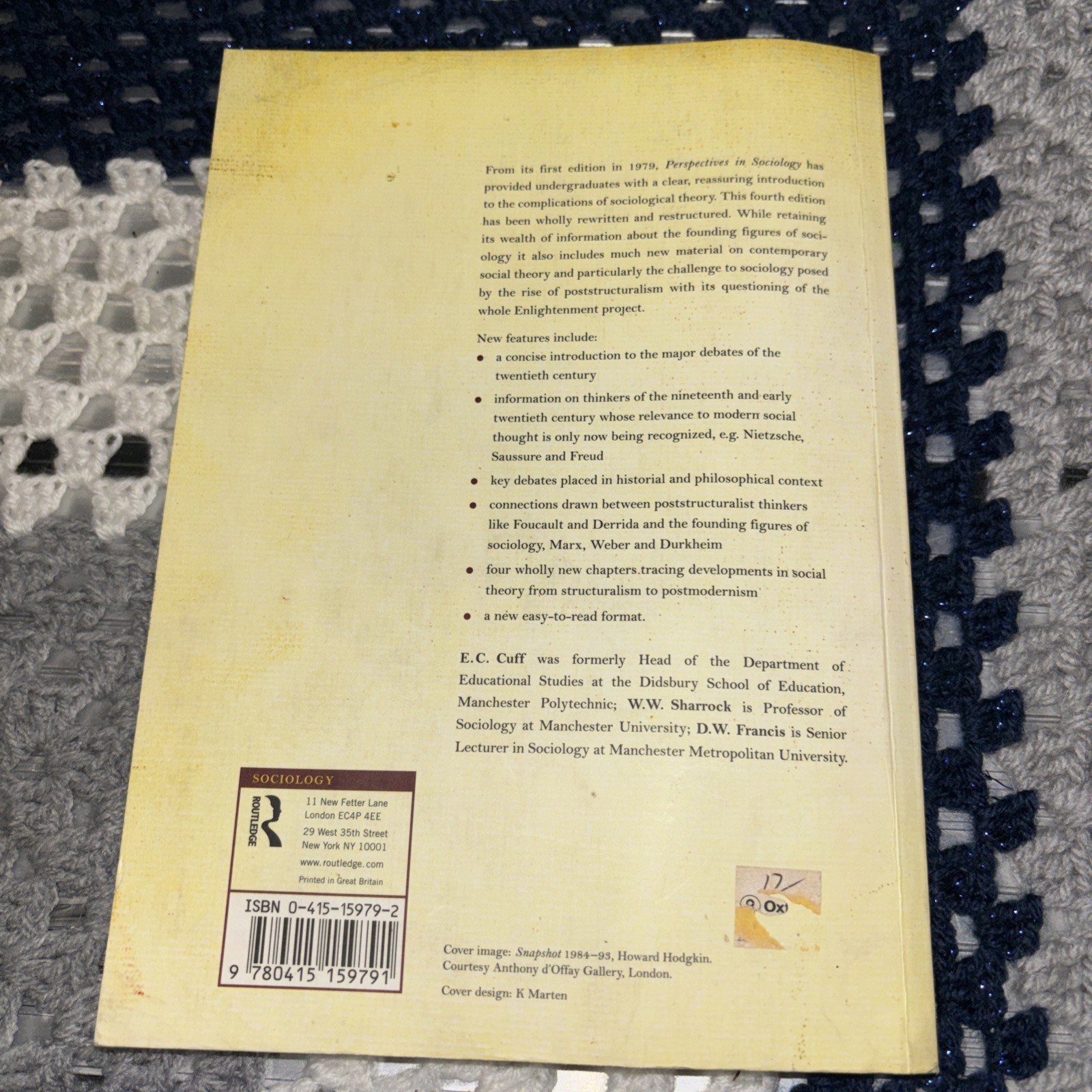 Perspectives in Sociology by CUFF (1998, Uk-B Format Paperback)