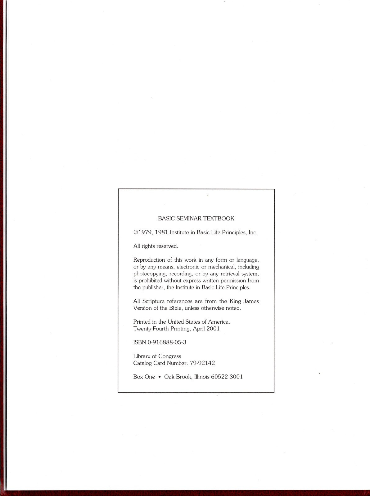 ©1979; 1981 Research in Principles of Life: Basic Seminar Textbook 202 Pages Har