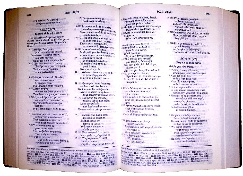Haitian Creole Bible, Contemporary version, 1999, Black Vinyl Bible. Bib La