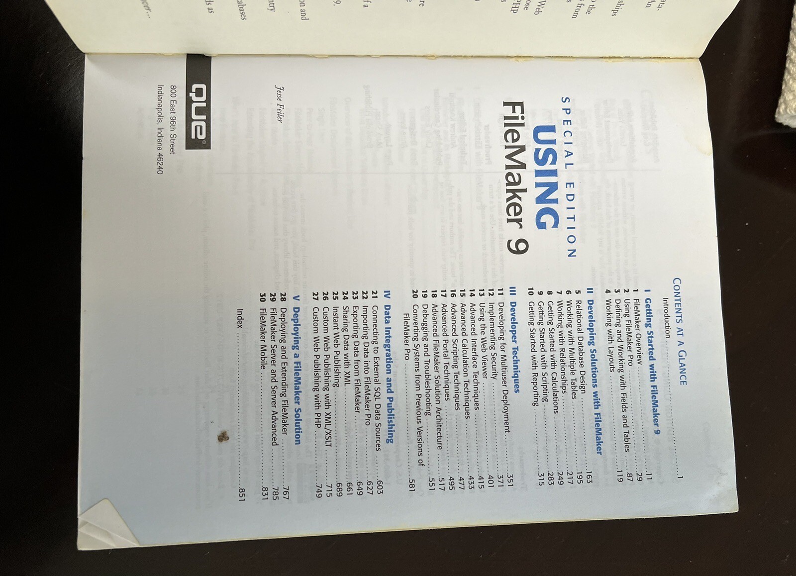 SPECIAL EDITION USING FILEMAKER 9 By Jesse Feiler