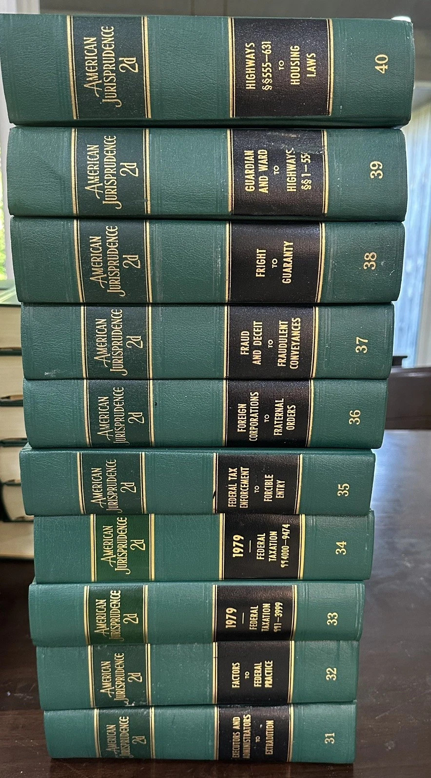 American Jurisprudence 2d. Miscellaneous Vols. Priced Per Book 99 Volumes