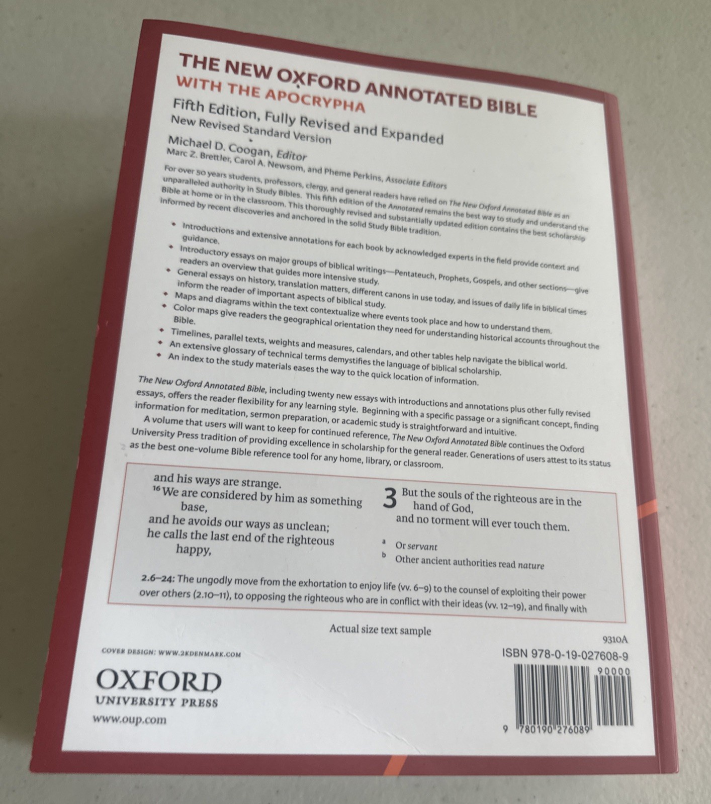 New Oxford Annotated Bible with Apocrypha Fully New Revised Standard 5th Edition