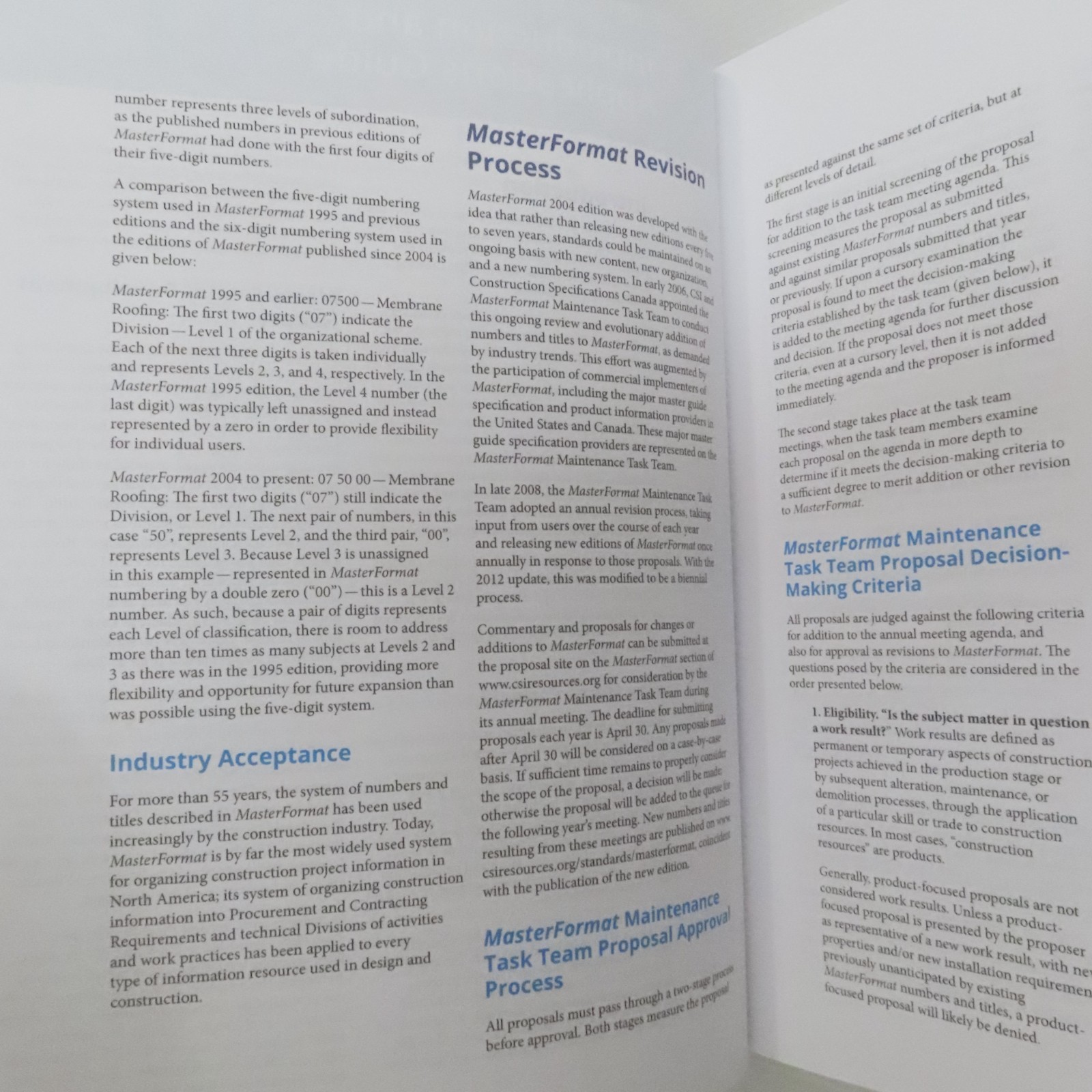MasterFormat 2020 Edition Master List Numbers & Titles for Construction Industry