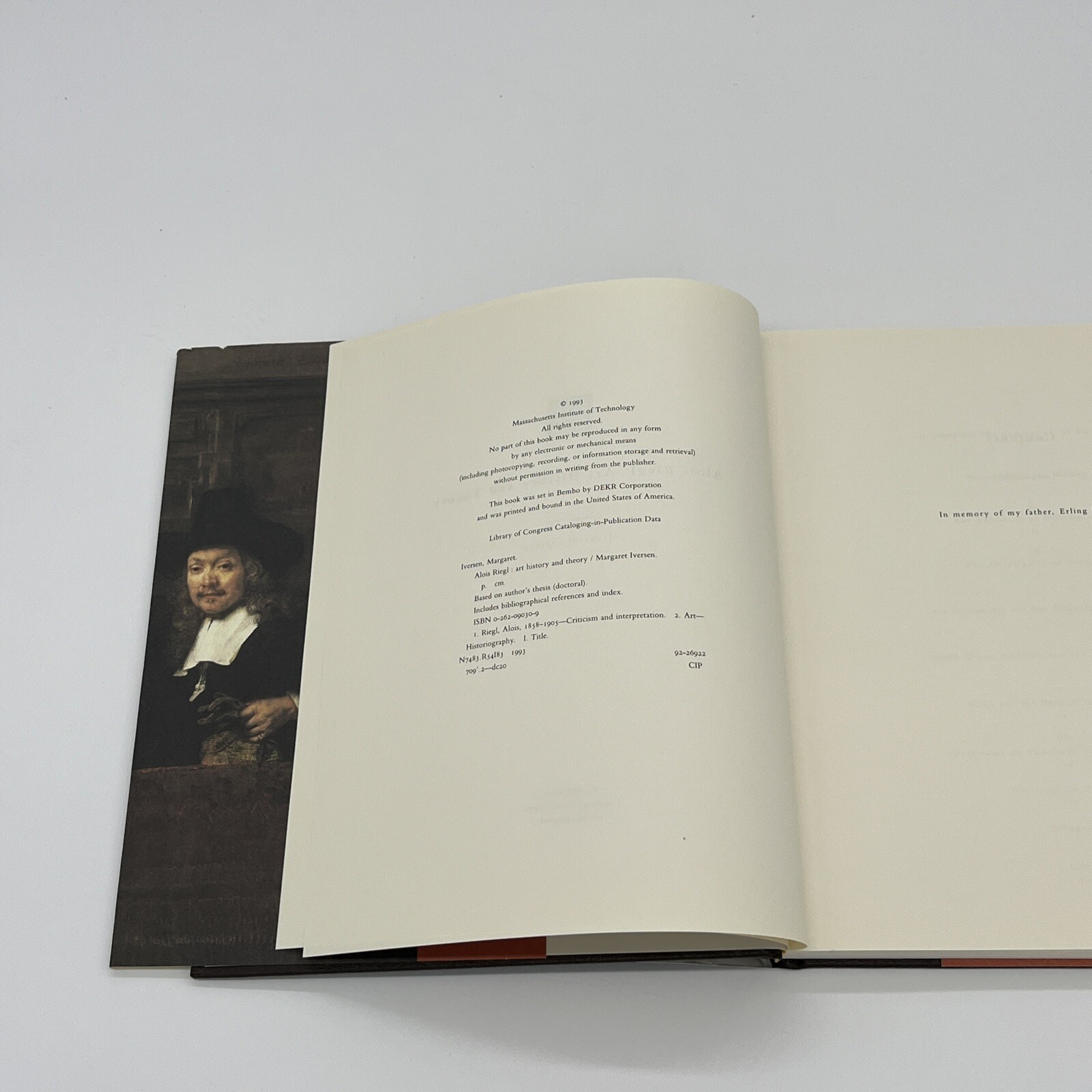 ALOIS RIEGL: ART HISTORY AND THEORY Margaret Iversen – Hardcover