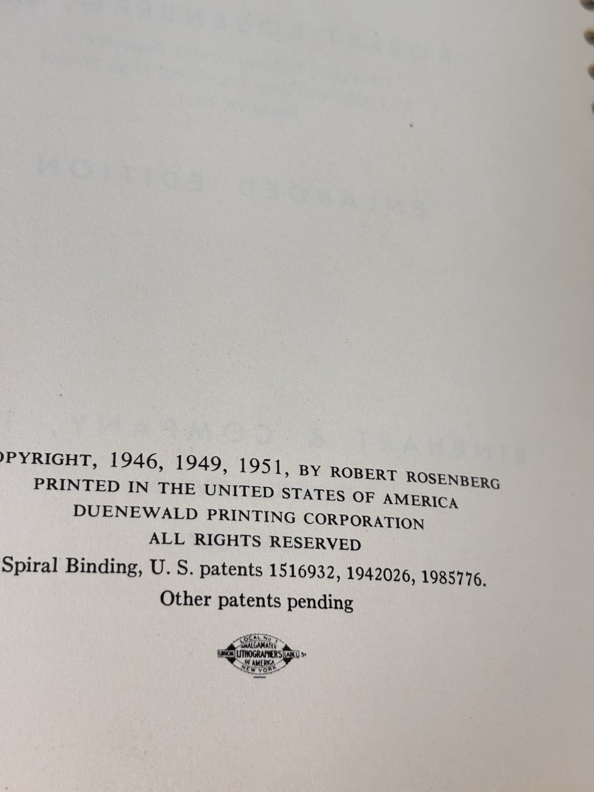 1951 ELECTRIC MOTOR REPAIR Rosenberg Double Book Spiral Bound Enlarged ED READ